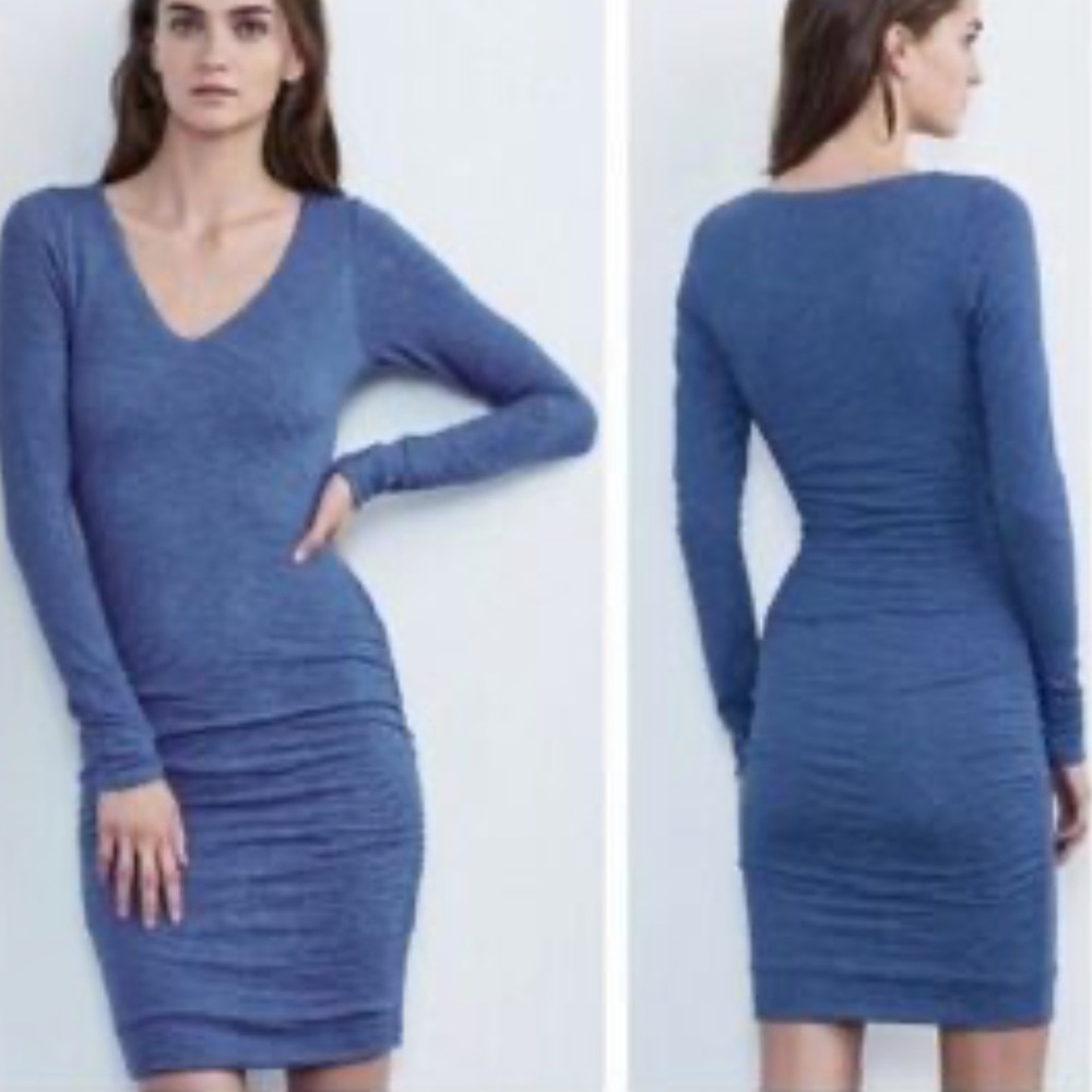 Velvet By Graham & Spencer Long Sleeve Blue Dress NEW